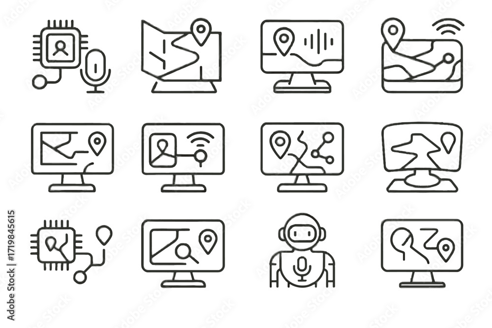 Poster module advanced vector maps virtual assistant interactive ai map icon routing voice