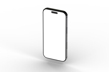 High-quality image of a modern smartphone with a blank screen, perfect for app presentations or website mockups.