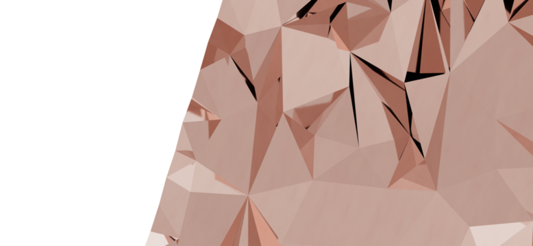 Modern abstract background with rose gold geometric polygons. Perfect for presentations, websites, and designs.