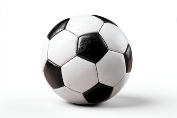 Fototapeta premium Black and White Soccer Ball on White Background