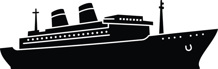 Classic passenger ship vector illustration scalable eps graphic for nautical themes