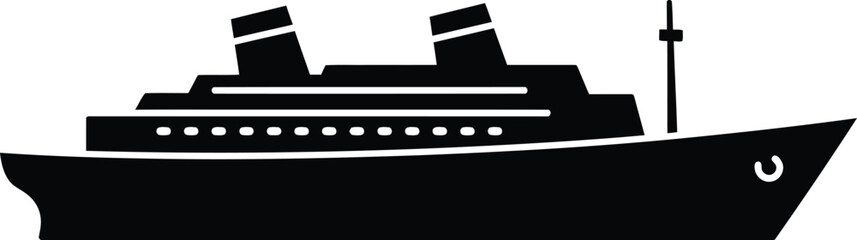 Classic passenger ship silhouette vector illustration scalable for eps design projects