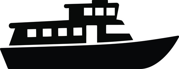 Silhouette vector graphic of a modern ship perfect for nautical and transportation designs