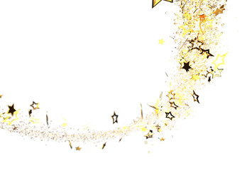 Sparkling gold stars and dust trail, perfect for celebratory designs.  Ideal for holidays, events, and magical themes.