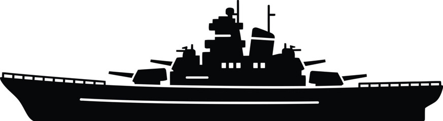 Powerful warship vector illustration silhouette scalable eps graphic for design projects © @ahmedmaynul