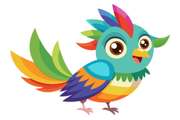 cute bird with colorful feathers
