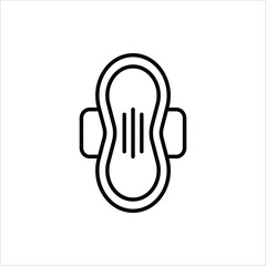 Sanitary napkin icon. Menstrual pad and Female hygiene symbol. Vector illustration for web design. Linear style napkin icon. Editable stroke.