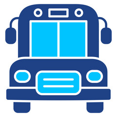 School Bus Bus Simple Vector Icon Collection