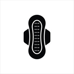 Sanitary napkin icon. Menstrual pad and Female hygiene symbol. Vector illustration for web design. Isolated on white background.