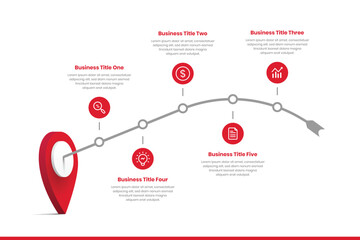 Business Timeline Infographic Template with Milestones and Roadmap Design
