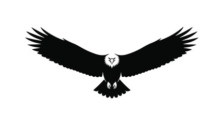 Naklejka premium Majestic eagle in flight, wings spread wide against a clean white background, symbolizing freedom and power.