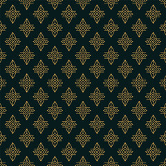 Elegant gold geometric pattern on dark background modern textile design
