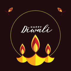 Happy diwali poster design vector 