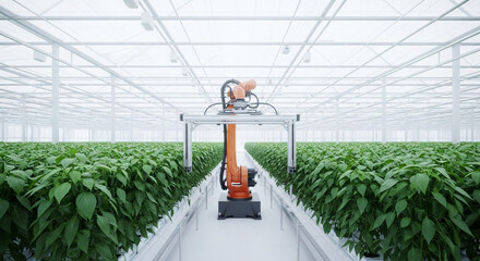 Automated farming solution using robotics in a modern greenhouse for sustainable agriculture and food production