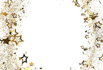 Elegant gold stars border on white. Perfect for holiday cards, invitations, or celebratory designs. Add your text!