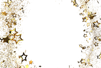 Elegant gold stars border on white. Perfect for holiday cards, invitations, or celebratory designs. Add your text!