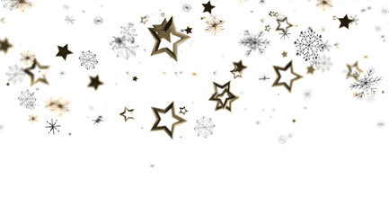Elegant winter background with gold stars and snowflakes. Perfect for holidays.