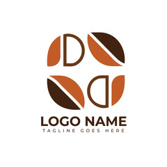Modern coffee bean logo design for cafe or brand identity