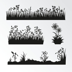 Collection of diverse vegetation silhouettes for design projects © Nazmul