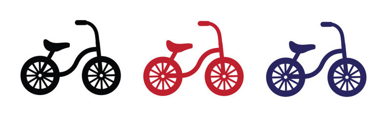 Fototapeta premium Cheerful tricycle design, ideal for playful logos, children's designs, and cheerful marketing material, evoking childhood memories and fun.