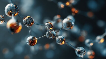 glowing molecule model abstract science