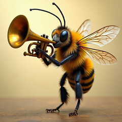 Bee on white background
