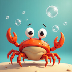 Crab on white background