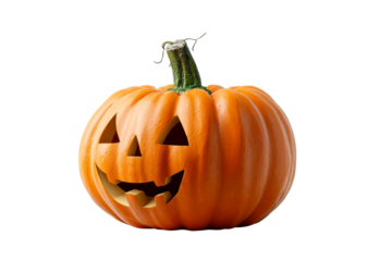 Happy Halloween pumpkin with a carved face