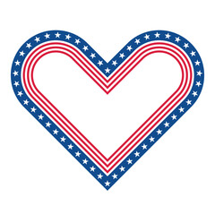 Heart Shape with Stars and Stripes