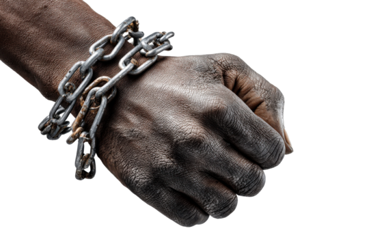 Bound hand symbolizing resilience