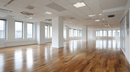 startup office empty with white walls and natural light