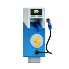 Car Charging Station 3D Illustration