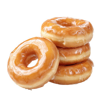 Delicious glazed donuts stacked together ready to be enjoyed at a cozy bakery