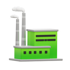 Ecology Factory 3D Illustration