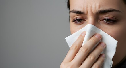 Sick Woman with a Cold and a Severe Allergic Reaction