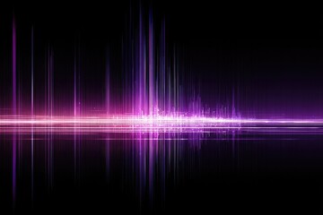 A dynamic abstract design featuring vertical and horizontal lines of vibrant purple and pink hues against a dark background, creating an energetic and futuristic visual effect.