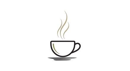 Hot Coffee Cup with Steam Vector Illustration Isolated on White