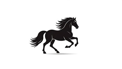 Silhouette of a galloping horse