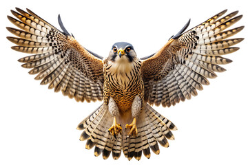 Falcon with outstretched wings in flight isolated on a transparent background bird 1