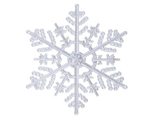 Intricate snowflake design showcasing delicate patterns and crystalline structures in a stunning white hue.