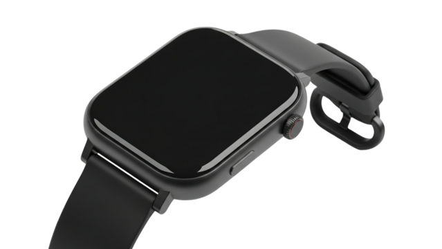 Sleek modern smartwatch with black band offers advanced technology and stylish connectivity for active lifestyles