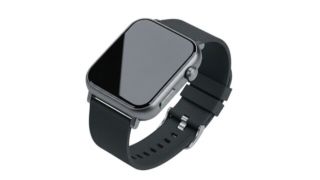 Sleek modern smartwatch with dark band and digital display, perfect for fitness and tech enthusiasts