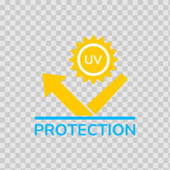 UV protection icon set. UV radiation icon. Ultraviolet symbol. Sun uv protection icons. Vector pictogram of sunscreen spf. Skincare illustration, sign for cosmetics packaging