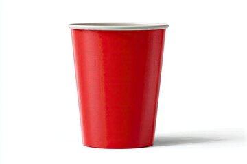 Red Paper Coffee Cup Isolated on White Background