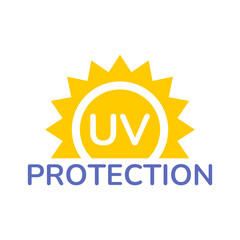 UV protection icon set. UV radiation icon. Ultraviolet symbol. Sun uv protection icons. Vector pictogram of sunscreen spf. Skincare illustration, sign for cosmetics packaging