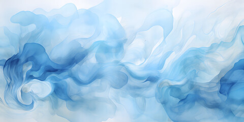 Obraz premium Abstract blue watercolor waves background. Watercolor texture. Vector illustration. 