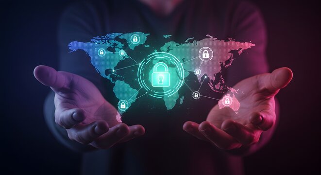Global Digital Security and Data Protection Concept
