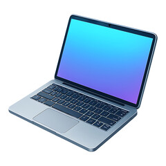 High quality 3D icon of a digital laptop device Isolated on Transparent Background