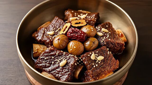 Festive Galbijjim with Chestnuts and Jujubes