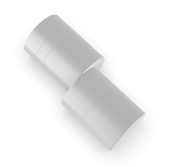 3D render illustration of a blank cosmetic airless pump jar packaging isolated on white background. Realistic clean mockup template for branding.